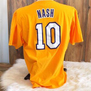 NBA Lakers Adidas T Shirt Tee Yellow Purple Nash 10 XL